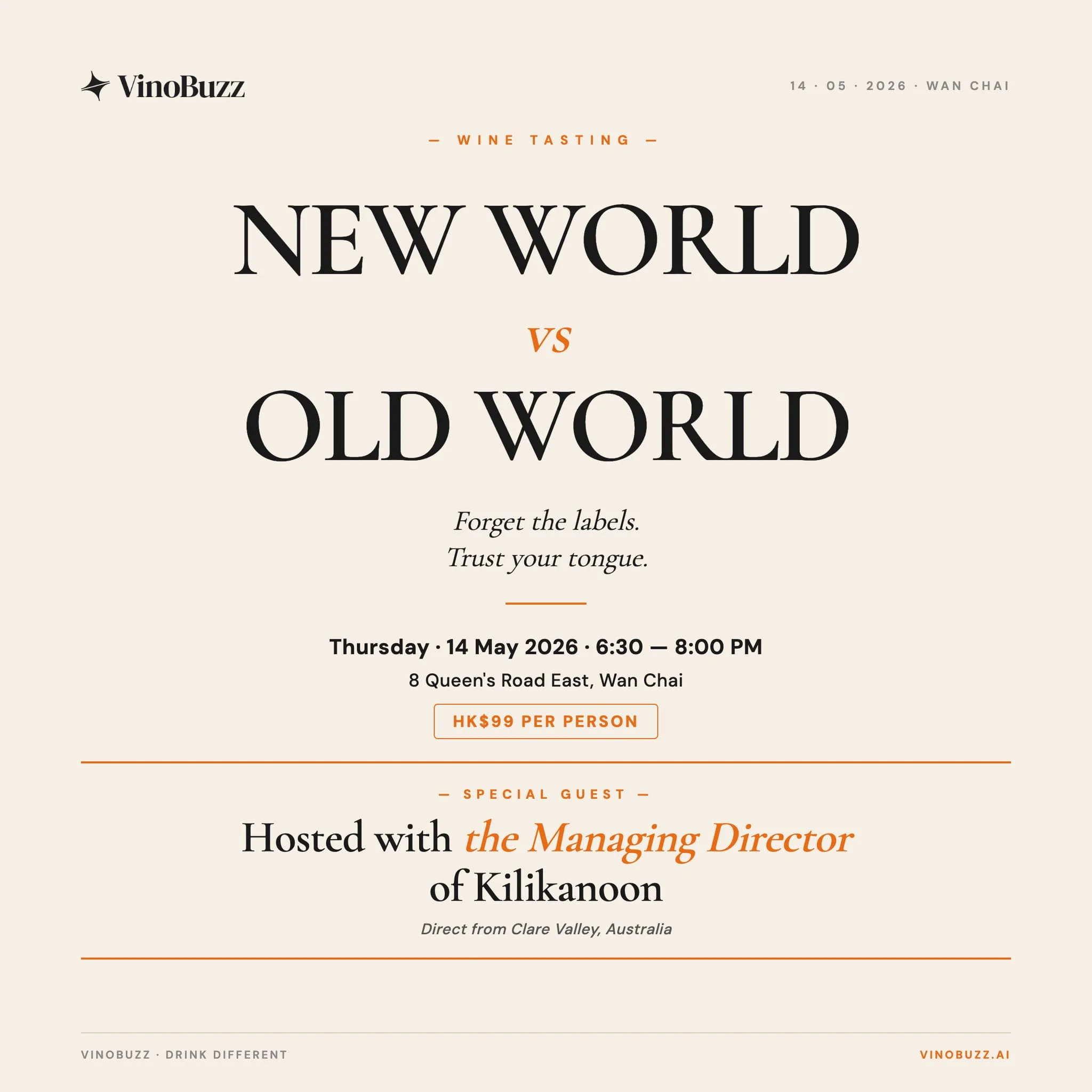 New World vs Old World Tasting lead by Australian winery Kilikanoon